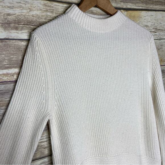 HUGO BOSS XS Farile Asymmetrical Rib-knit Sweater In White - Picture 5 of 9